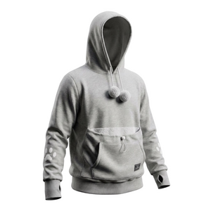 Uni Habitat Kangaroo Pouch Hooded Sweatshirt with Pom Poms carry Small Pet Sz L